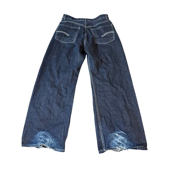 G-Star Originals Raw Denim BB Wide Pants Unisex Dark Wash Size 34W x 34L Y2K - Picture 3 of 13